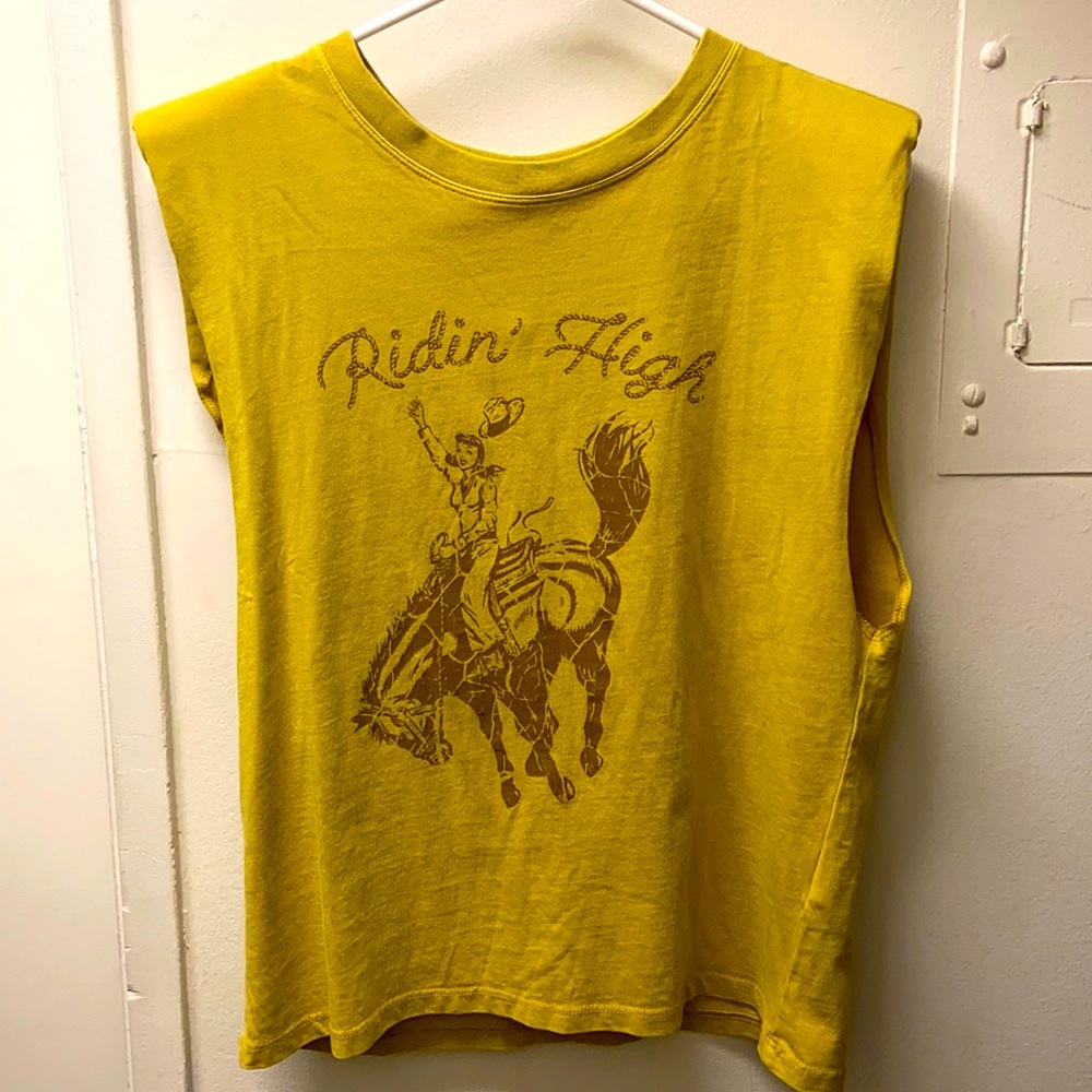 Mustard Shoulder Padded Tee